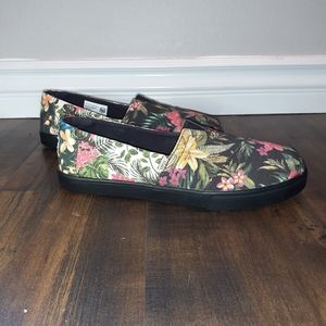 Tom's Womens Multi Floral Canvas Slip Ons